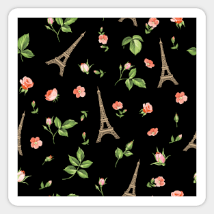 Paris Eiffel Tower French Roses Sticker